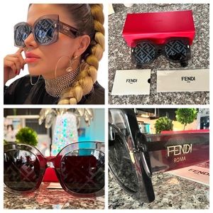 NWOT FENDI FF 0436/G/S KB7 Ladies Sunglasses in Gray 😎!